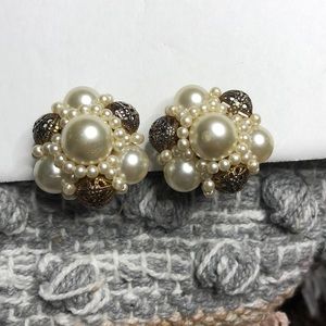 Clip on pearl earrings